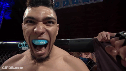 Man Wearing Mouth Guard Saying Johnny GIF