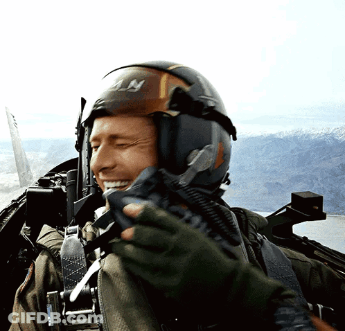Man Wearing Navy Helmet Smiling GIF