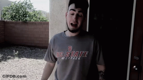 Man Wearing NC State Wolfpack Shirt GIF