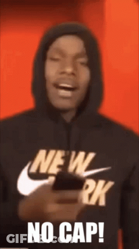 Man Wearing New York Hoodie Holding Phone GIF