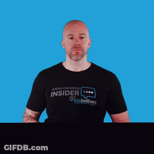 Man Wearing Online Marketing Insider T-Shirt GIF
