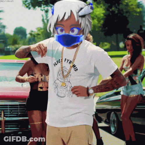 Man Wearing Pyramid T-Shirt GIF