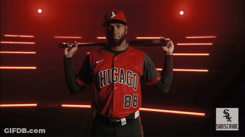 Man Wearing Red Chicago Jersey Number 1 GIF