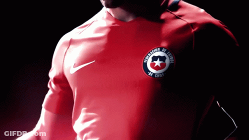 Man Wearing Red Chile Football Federation Shirt GIF