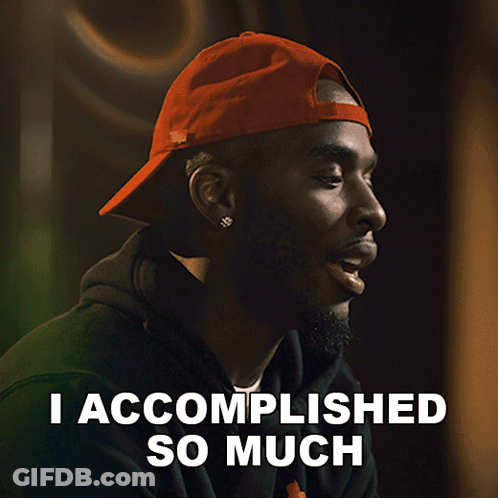Man Wearing Red Hat With I Accomplished So Much GIF