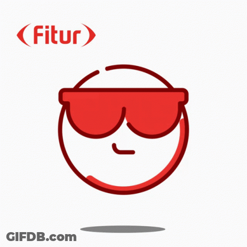 Man Wearing Red Sunglasses With Fitur Above GIF