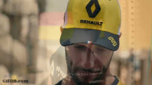 Man Wearing Renault Hat Asking What Time GIF