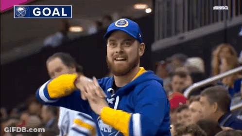 Man Wearing Sabres Hat Clapping GIF