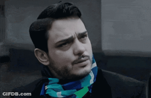 Man Wearing Scarf With NM GIF