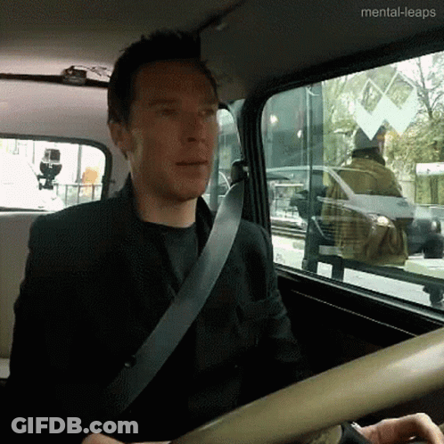 Man Wearing Seat Belt In Car GIF