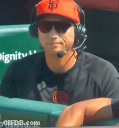 Man Wearing SF Hat And Headphones GIF