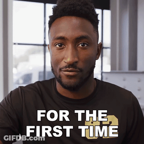 Man Wearing Shirt Saying For The First Time GIF