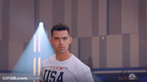 Man Wearing Shirt Saying USA GIF