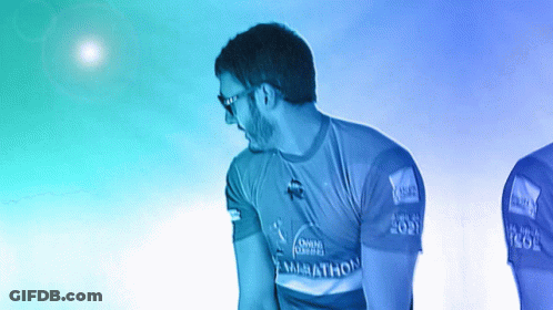 Man Wearing Shirt That Says Marathon GIF