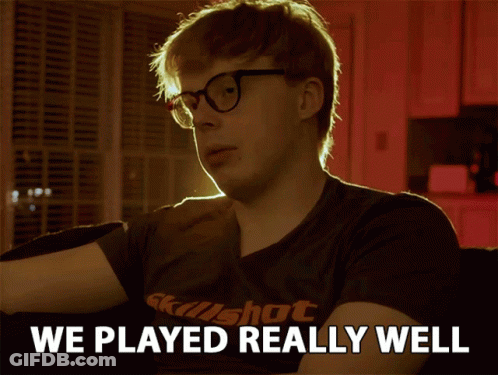 Man Wearing Skillshot Shirt Says We Played Well GIF