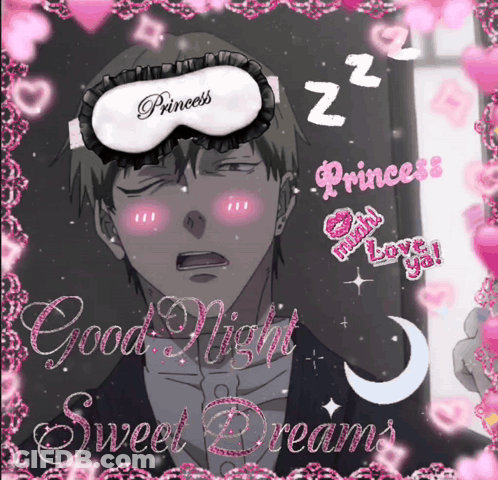 Man Wearing Sleep Mask Saying Princess GIF