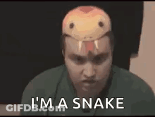 Man Wearing Snake Mask GIF