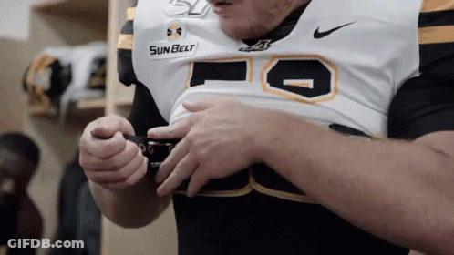 Man Wearing Sun Belt Jersey GIF