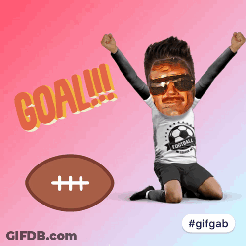 Man Wearing Sunglasses And Goal Shirt GIF