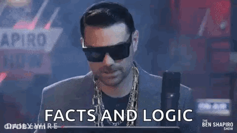 Man Wearing Sunglasses And Gold Chain Saying Facts And Logic GIF