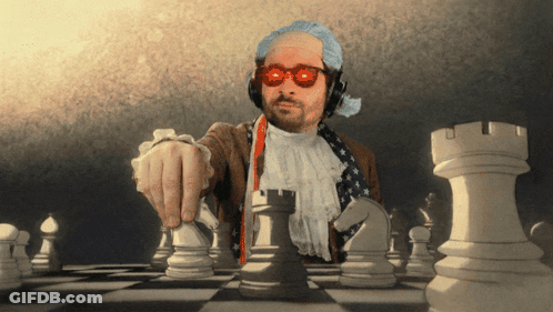 Man Wearing Sunglasses And Headphones Playing Chess GIF