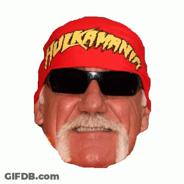 Man Wearing Sunglasses And Hulk Hogan Headband GIF