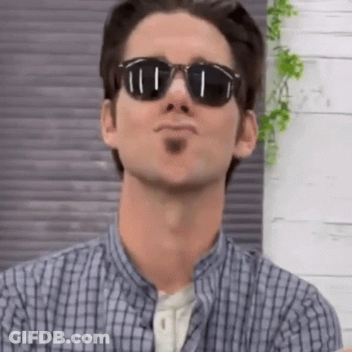 Man Wearing Sunglasses And Plaid Shirt GIF