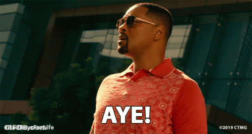 Man Wearing Sunglasses And Red Shirt With Aye GIF