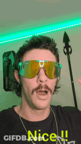 Man Wearing Sunglasses And T-Shirt GIF