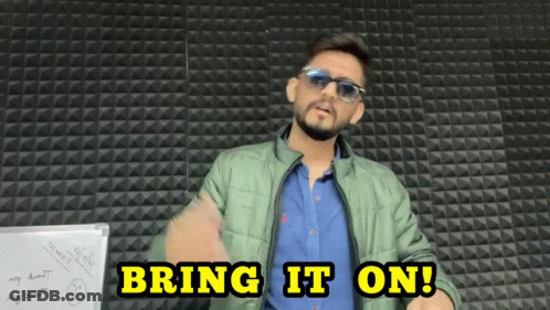 Man Wearing Sunglasses In Front Of Bring It On Wall GIF