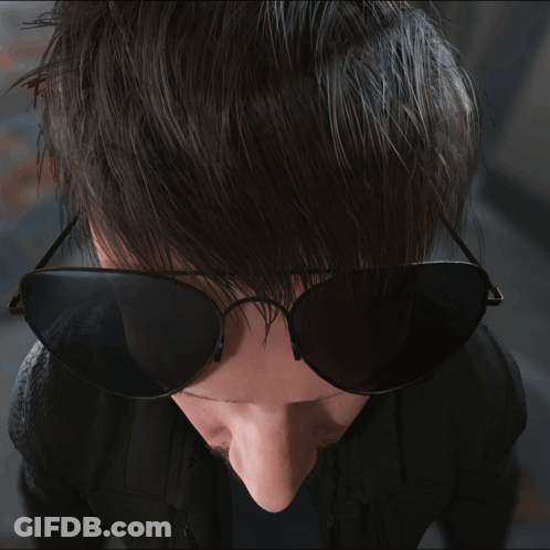 Man Wearing Sunglasses Looking Down GIF