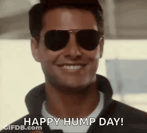 Man Wearing Sunglasses Saying Happy Hump Day GIF