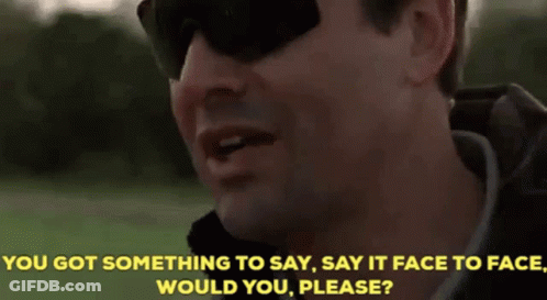 Man Wearing Sunglasses Saying Say It Face To Face GIF