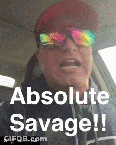 Man Wearing Sunglasses Says Absolute Savage GIF