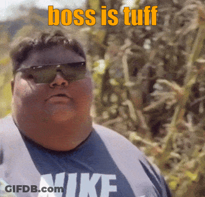 Man Wearing Sunglasses Says Boss Is Tuff GIF