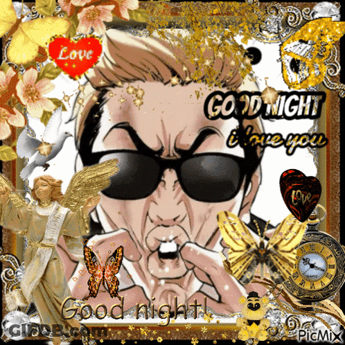 Man Wearing Sunglasses Says Good Night GIF