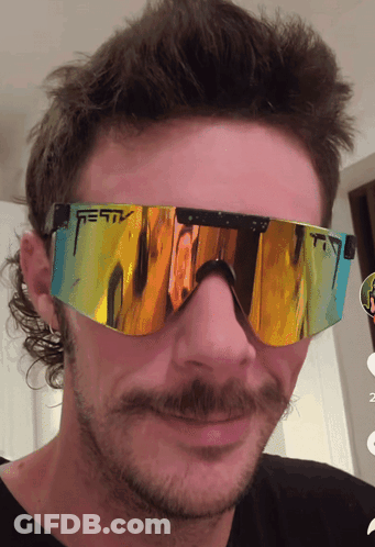 Man Wearing Sunglasses With Letter T GIF