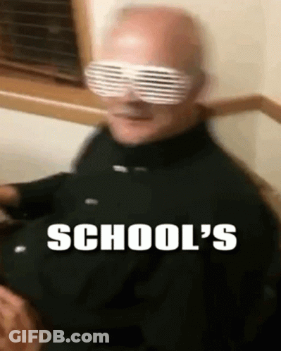 Man Wearing Sunglasses With School Text GIF