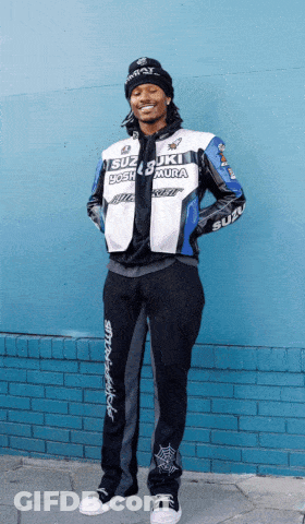 Man Wearing Suzuki Yoshimura Jacket GIF