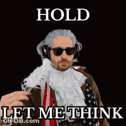 Man Wearing Wig And Sunglasses Hold Let Me Think GIF