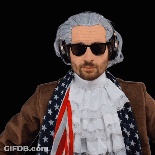 Man Wearing Wig And Sunglasses With Headphones GIF