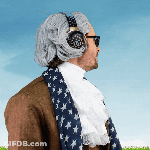 Man Wearing Wig Headphones Number 05 GIF