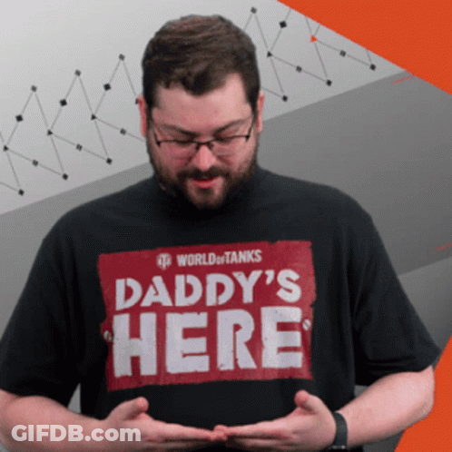 Man Wearing World Of Tanks Daddy T Shirt GIF