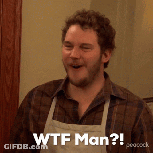 Man Wearing Wtf Man Apron GIF