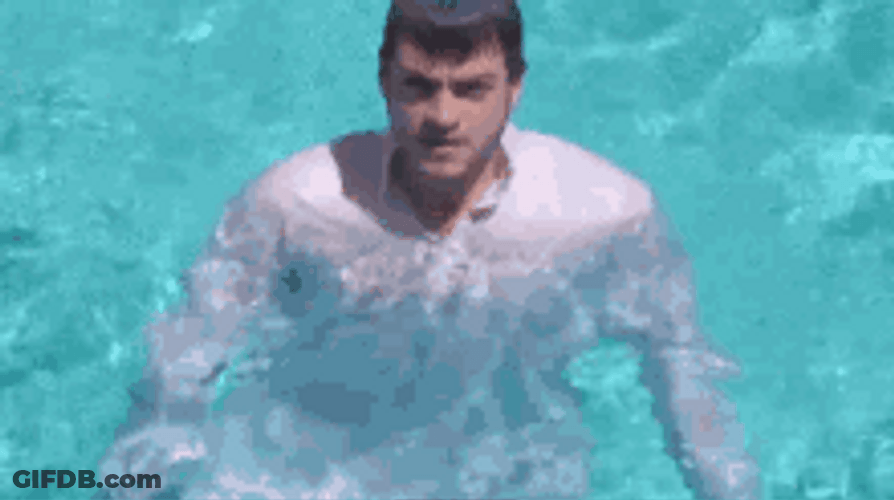 Man Wet Tshirt At The Pool GIF