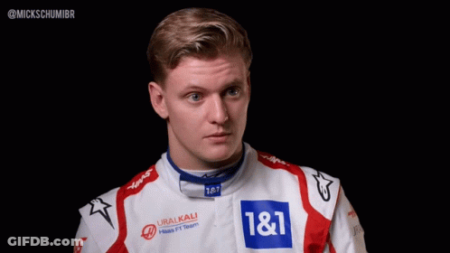 Man White Red Racing Suit 1 & 1 Logo GIF
