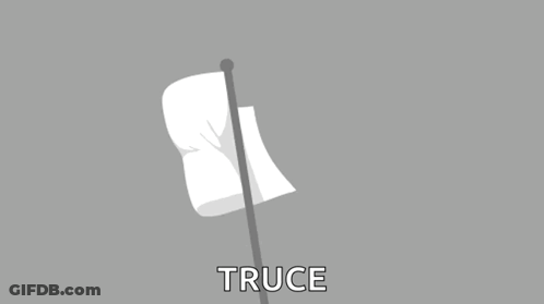 Man White Shirt Laying I Surrender White Flag GIF