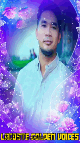 Man White Shirt Purple Flowers Lacoste Golden Voices GIF