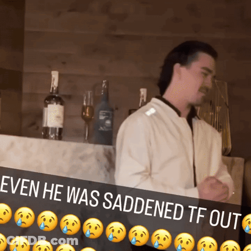 Man White Shirt Sign Even He Was Saddened GIF