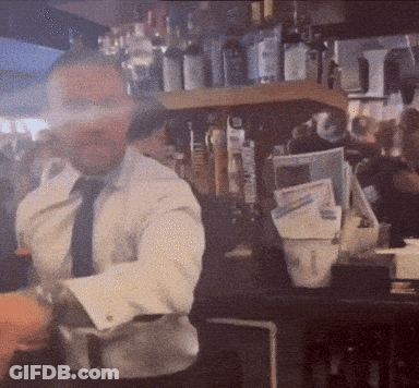 Man White Shirt Tie At Bar Jack Daniels GIF